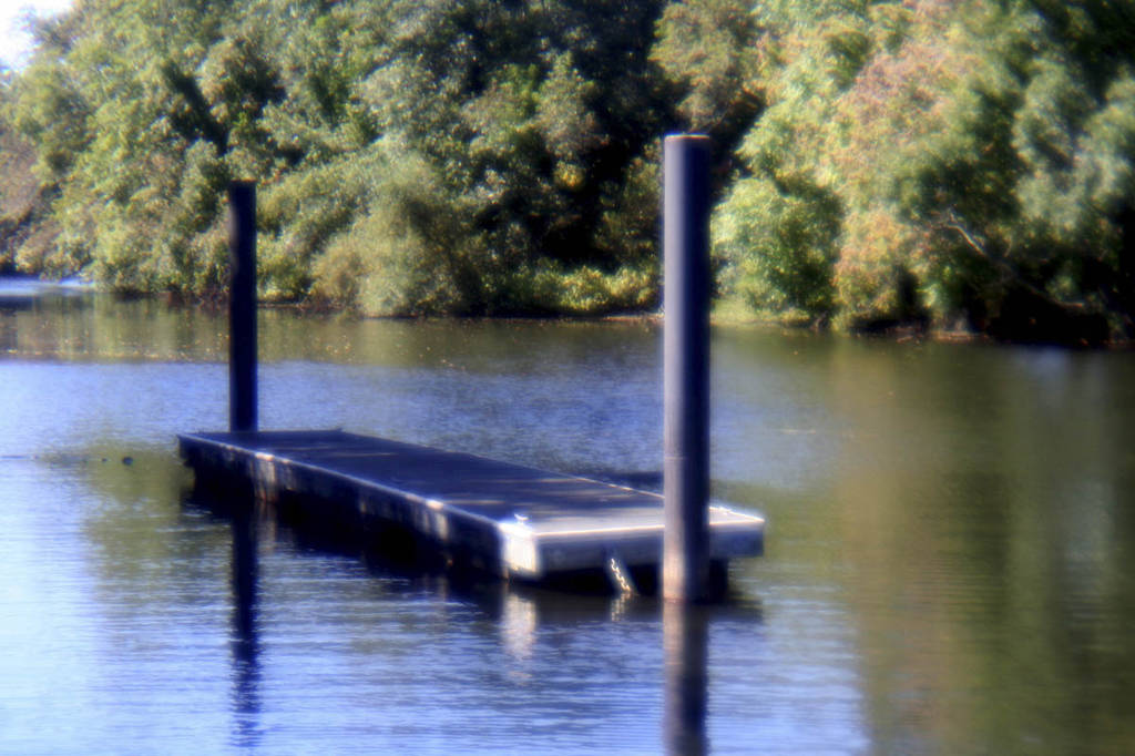 Dock in Central Falls photographed with a holga lens